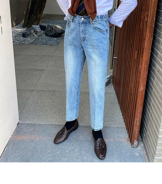 Jeans Slim Fit Estilo Retro Británico para Hombre - Image 99