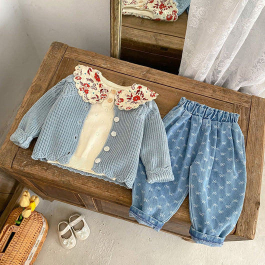 Cardigan de Lana Tejida con Encaje para Bebé - Image 13