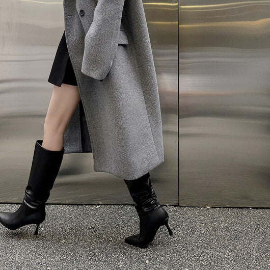 Botas Negras de Cuero Genuino Estilo Europeo y Americano para Mujer - Image 18