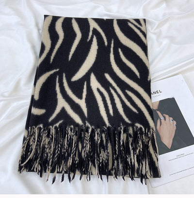 Pashmina Estampada con Rayas y Borlas - Lujo y Calidez - Image 58