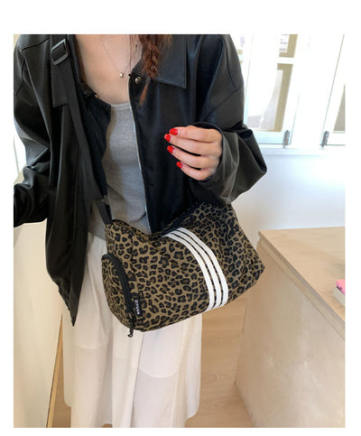 Bolso Mensajero Deportivo Estampado Leopardo Gran Capacidad - Image 26