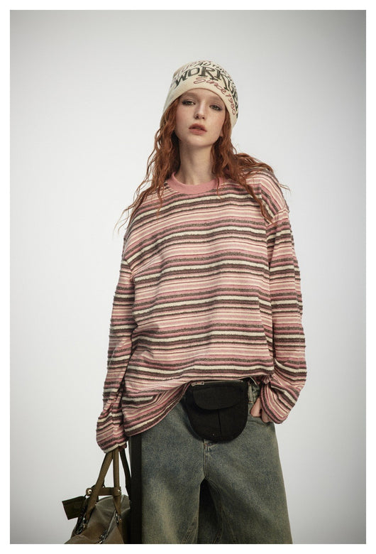 Camiseta a Rayas de Manga Larga - Sudadera Versátil para Hombre y Mujer - Image 28