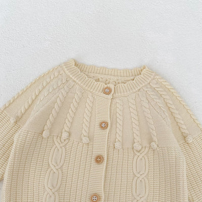 Conjunto de Dos Piezas: Enterizo Tejido con Bolas de Burbujas y Abrigo para Bebé Niña - Image 33