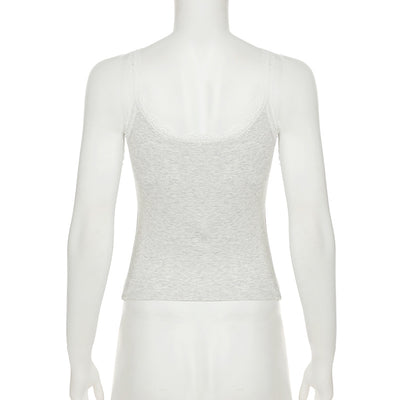 Chaleco Ajustado con Lazo de Encaje Dulce y Picante - Estilo Urbano Cuello en U - Image 16