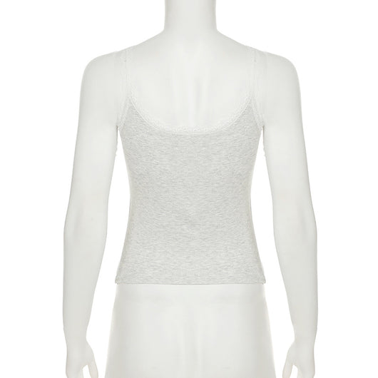 Chaleco Ajustado con Lazo de Encaje Dulce y Picante - Estilo Urbano Cuello en U - Image 16