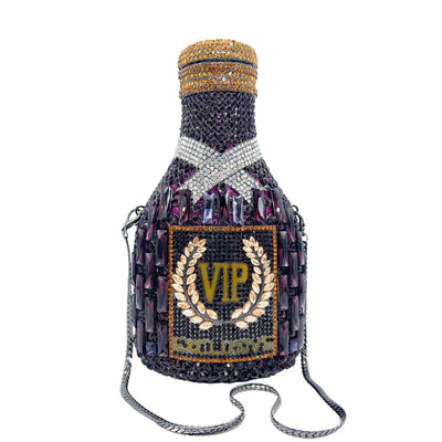 Bolso de Cena Elegante con Diseño de Botella de Champagne y Mano de Diamantes - Image 29