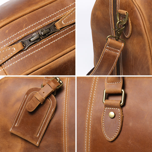 Bolsa de Viaje Portátil para Hombre en Cuero Genuino Estilo Retro - Image 36