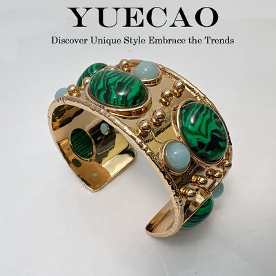 Pulsera de Malaquita Diseño Retro Étnico - Image 15
