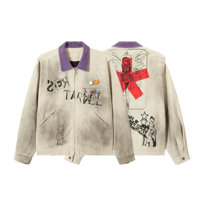Chaqueta Detroit con Diseño Retro Badge y Teñido Vintage - Image 45