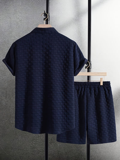 Camisa Casual Jacquard de Manga Corta para Hombre - Image 50