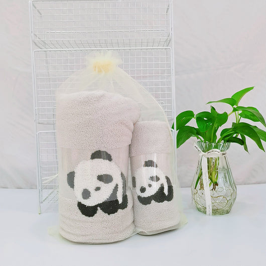 Fundas de Panda Bordado en Terciopelo Coral - Suave y Absorbentes - Image 27