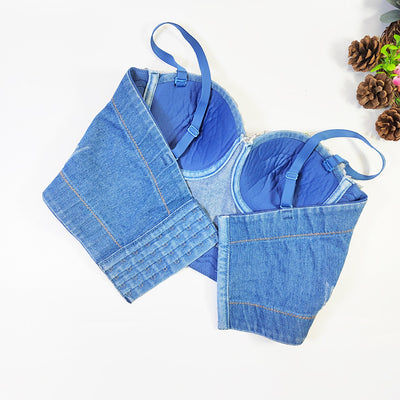 Traje de Baño Estilo Vaquero Europeo Monokini sin Tirantes - Image 20