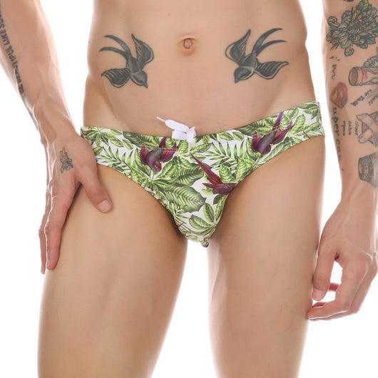 Bañador Estampado Tropical con Diseño de Hojas de Coco y Arce - Pantalón de Playa Multicolor Trendy - Image 45