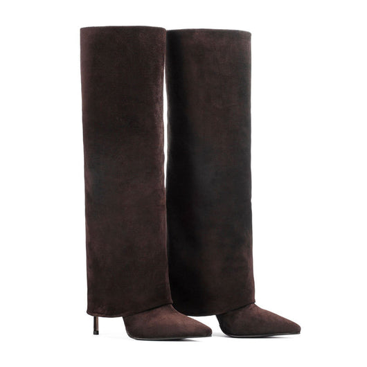 Botas Stiletto Altas Talla Grande con Punta Afilada y Medias Integradas - Image 25