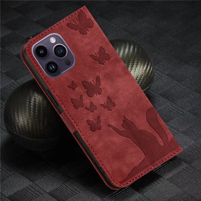Funda de Cuero para Celular con Mariposa en Relieve - Image 29