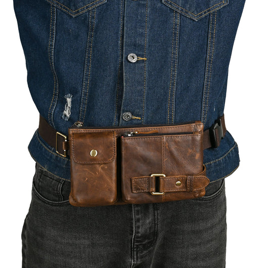 Bolsa de Pecho de Cuero Curtido al Vegetal para Hombre - Estilo Viajero - Image 16
