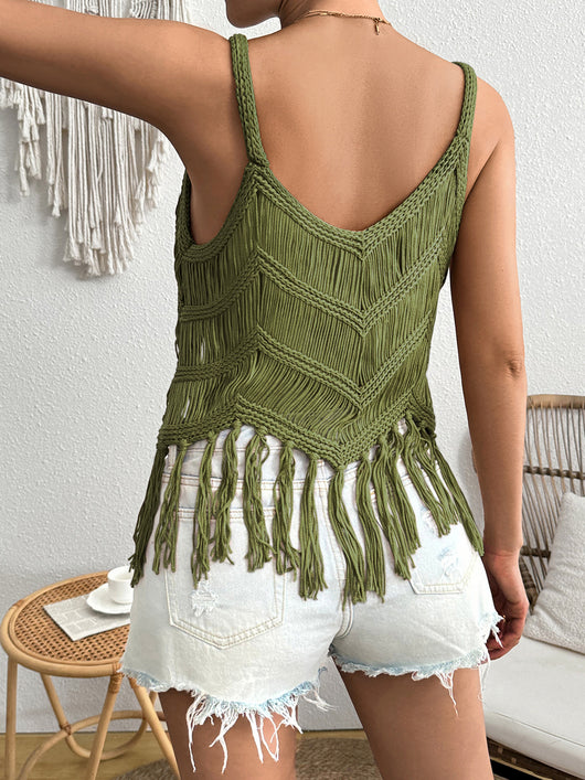 Suéter Tejido para Mujer con Detalles Calados y Borlas - Image 40