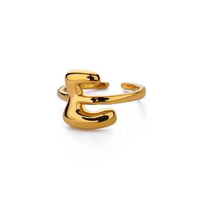 Anillo de Letras Bubble Dorado en Oro 18K Chapado - Image 92