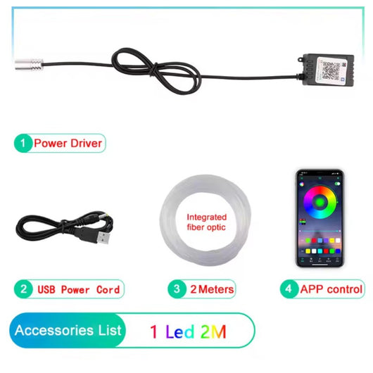Luz Ambiental LED Fibra Óptica 64 Colores para Auto - Image 9