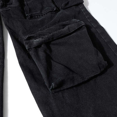Pantalón Cargo Denim Lavado Industrial con Múltiples Bolsillos - Image 11