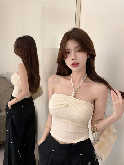 Top Halter Sexy Tubo con Tirantes - Diseño Francés Otoño - Image 16