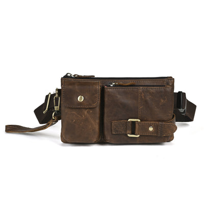 Bolsa de Pecho de Cuero Curtido al Vegetal para Hombre - Estilo Viajero - Image 36