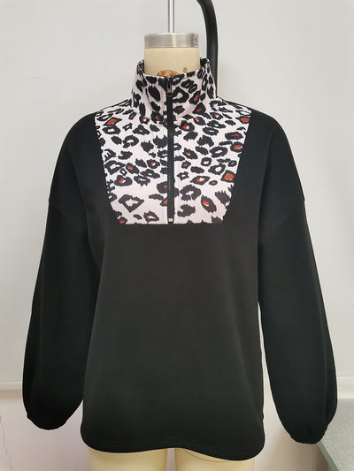 Sudadera Oversize con Estampado de Leopardo y Parches Casuales - Image 17