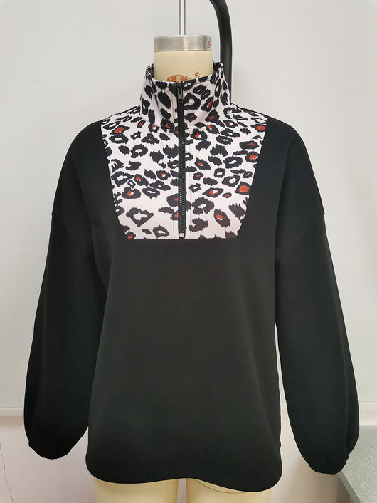 Sudadera Oversize con Estampado de Leopardo y Parches Casuales - Image 17