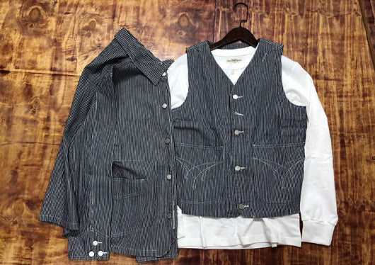 Chaqueta Motociclista Denim a Rayas con Múltiples Bolsillos - Image 12