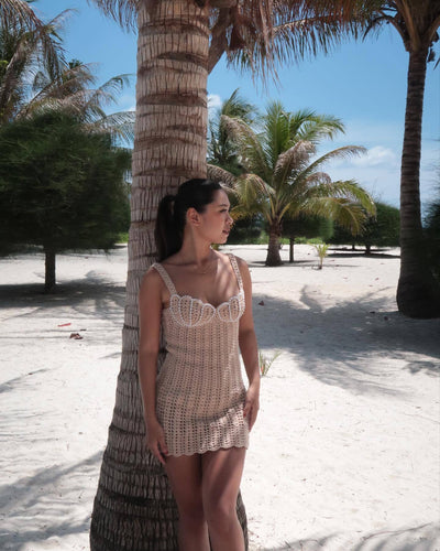 Vestido de Playa con Tirantes Perla para Vacaciones - Image 10