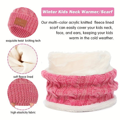 Conjunto Infantil de Gorro, Bufanda y Guantes Tejidos con Pompones - Image 17
