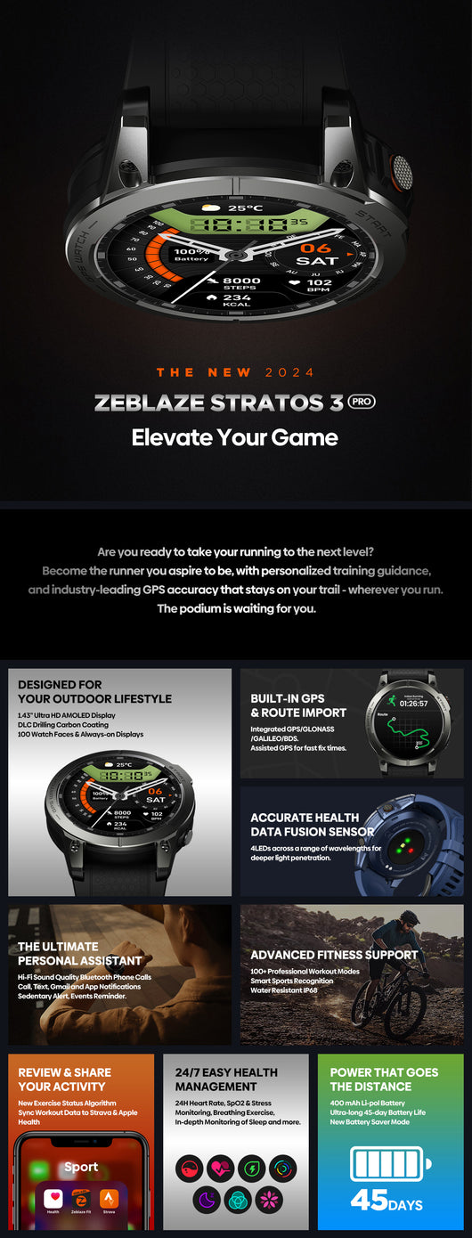Reloj Inteligente Stratos3pro con GPS y Seguimiento de Movimiento - Image 30