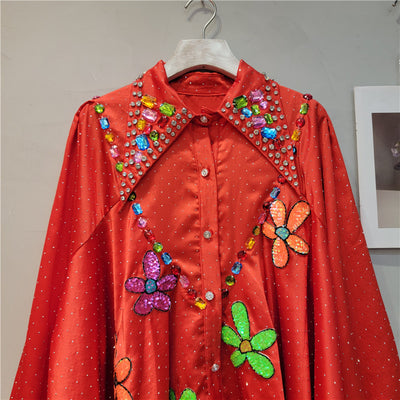 Blusa Larga de Invierno con Detalles de Cuentas para Mujer - Image 19