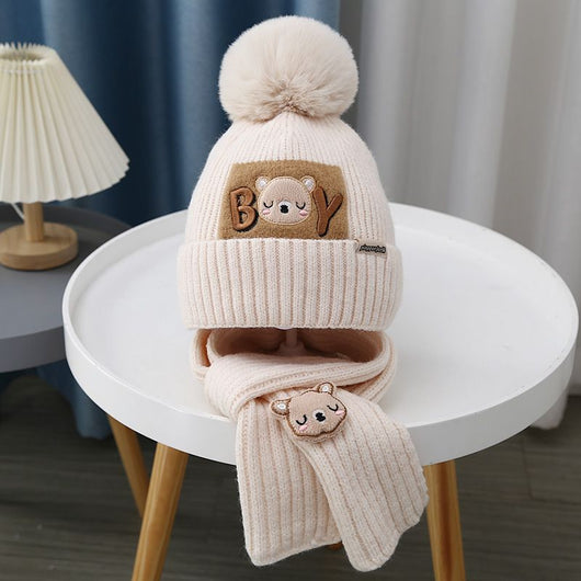 Gorro y Bufanda Tejida para Bebé - Conjunto Osito Calientito - Image 49