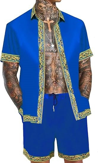 Conjunto Hawaiano Hombre: Camisa y Shorts Holgados de Manga Corta - Image 34