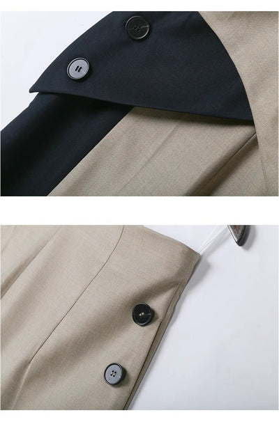 Jumpsuit Ejecutivo sin Mangas con Combinación de Colores - Image 8