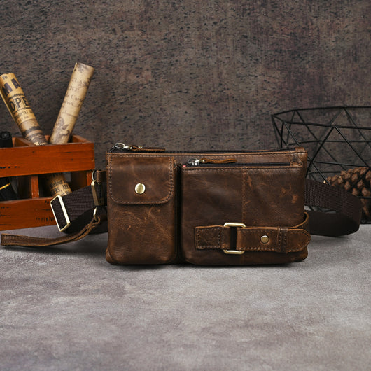 Bolsa de Pecho de Cuero Curtido al Vegetal para Hombre - Estilo Viajero - Image 52