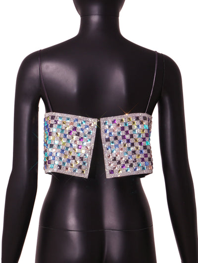Top Tipo Bikini con Cadena de Diamantes y Lámina Metálica - Image 19