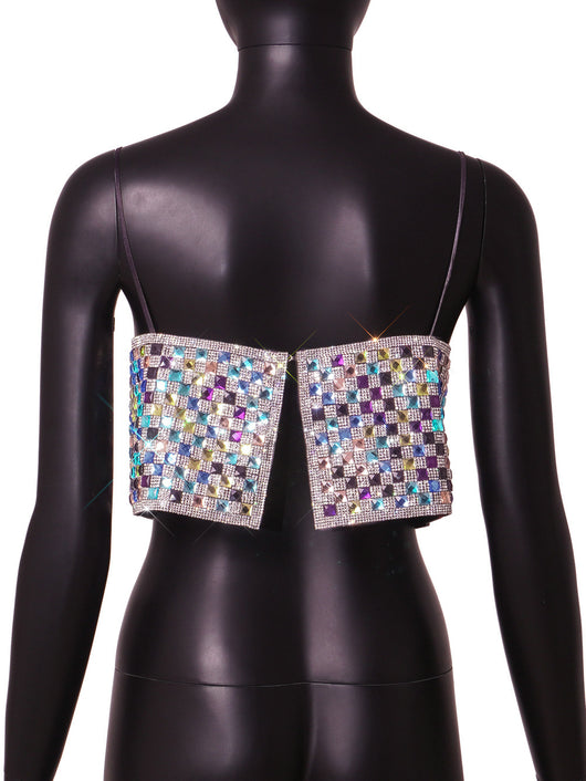 Top Tipo Bikini con Cadena de Diamantes y Lámina Metálica - Image 19