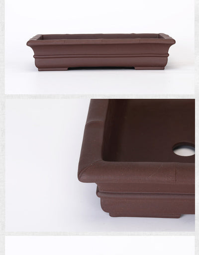 Maceta Rectangular de Cerámica Púrpura Artesanal - Drenaje Óptimo para Plantas - Image 18