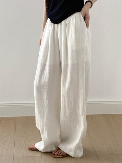 Pantalón Drapeado Slim Cintura Alta con Pierna Ancha - Image 26
