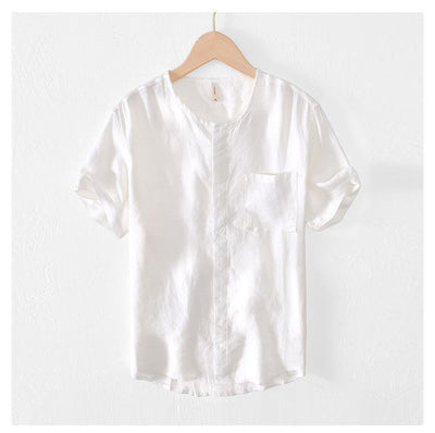 Camisa de Lino Manga Corta para Hombre - Image 26