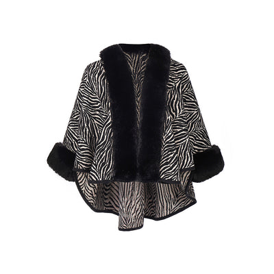 Chal con Cuello de Pelaje Estampado Otoño Invierno - Image 18