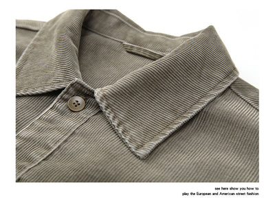 Camisa de Trabajo Pana Lavada Multi-Bolsillos Hombre - Versátil y Durable - Image 29