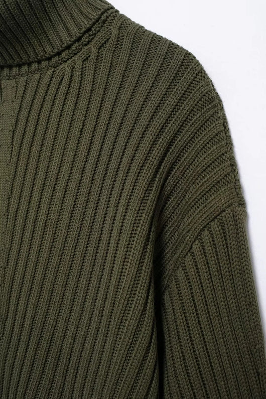 Suéter Retro Cuello Alto Tejido Acanalado - Image 18