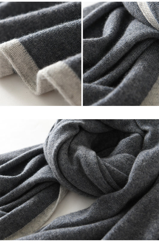 Bufanda Cashmere Tejida con Diseño Geométrico Bloques de Color - Estilo Occidental - Image 22