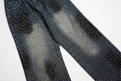 Pantalones Jeans Rectos Anchos con Detalles de Strass - Diseño Casual Moderno - Image 64