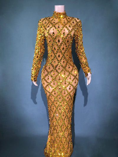 Vestido de Fiesta Elegante con Cristales Brillantes para Mujer - Image 39