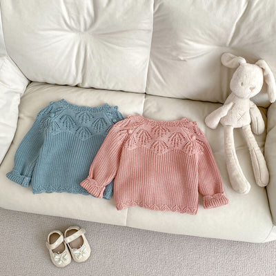 Cardigan de Lana Tejida con Encaje para Bebé - Image 11