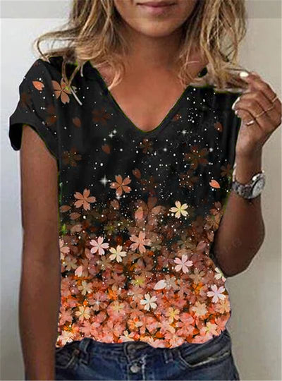 Playera Cuello V Estampado Geométrico Abstracto - Image 23